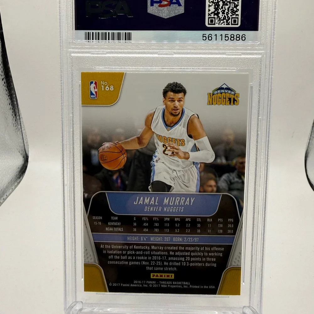 2016 Panini Threads Donruss Jamal Murray Rookie  Nuggets PSA 10 Gem Mint #168